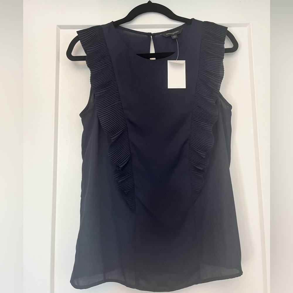 NEW Banana Republic Navy Sleeveless Blouse